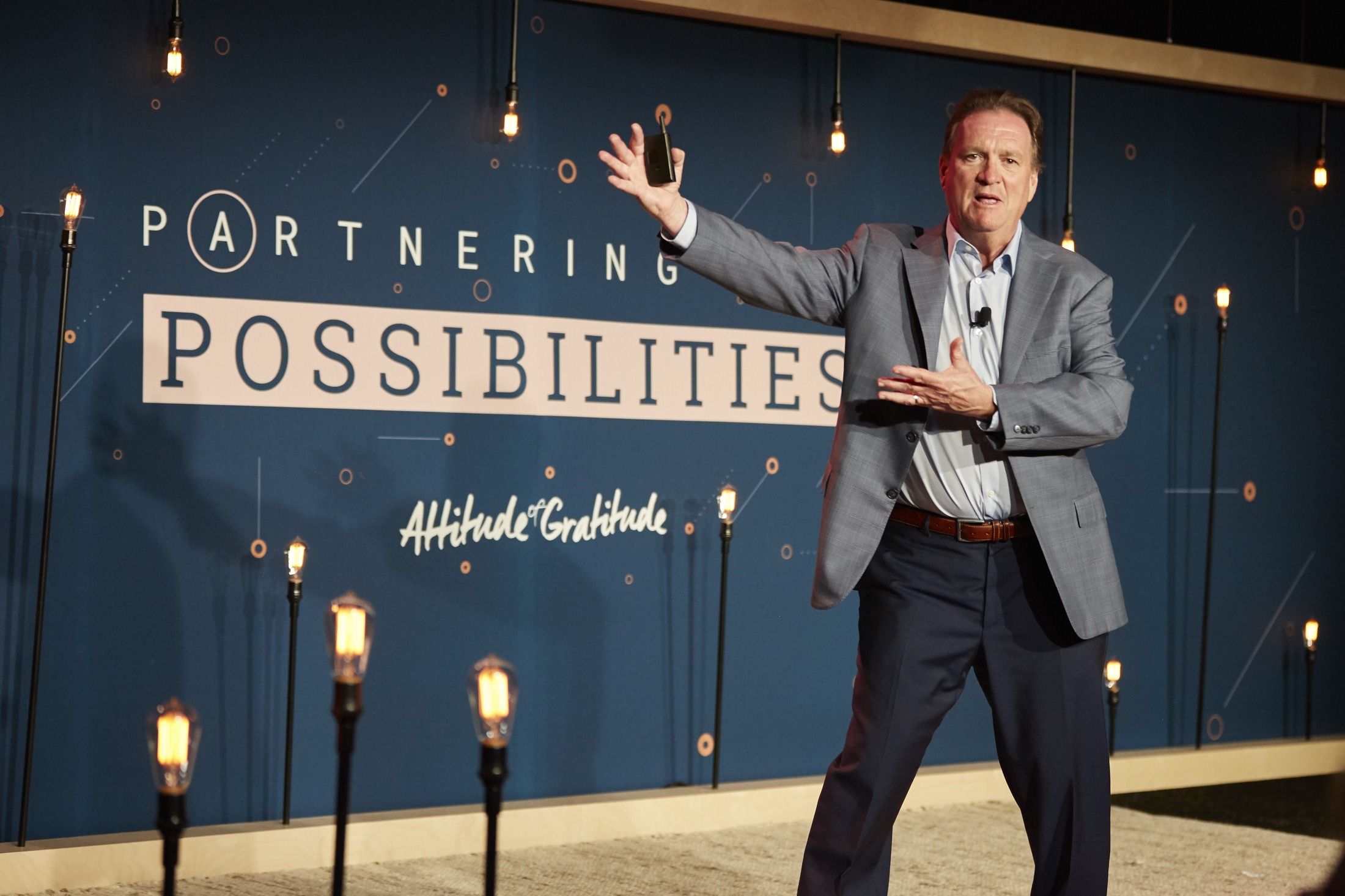 Jim Carroll speaking to healthcare and pharmaceutical leaders